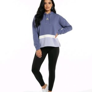 Reebok Deep Colbalt Blue and White Relaxed Hoodie